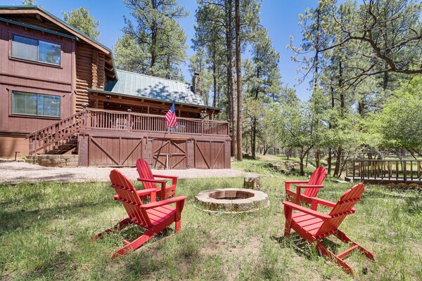 Covered Deck, Private Acreage: Log Cabin In Pine - Strawberry, AZ