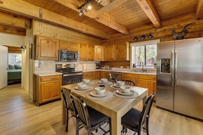 House (3 Bedrooms) | Interior - Covered Deck, Private Acreage: Log Cabin in Pine (Pine)