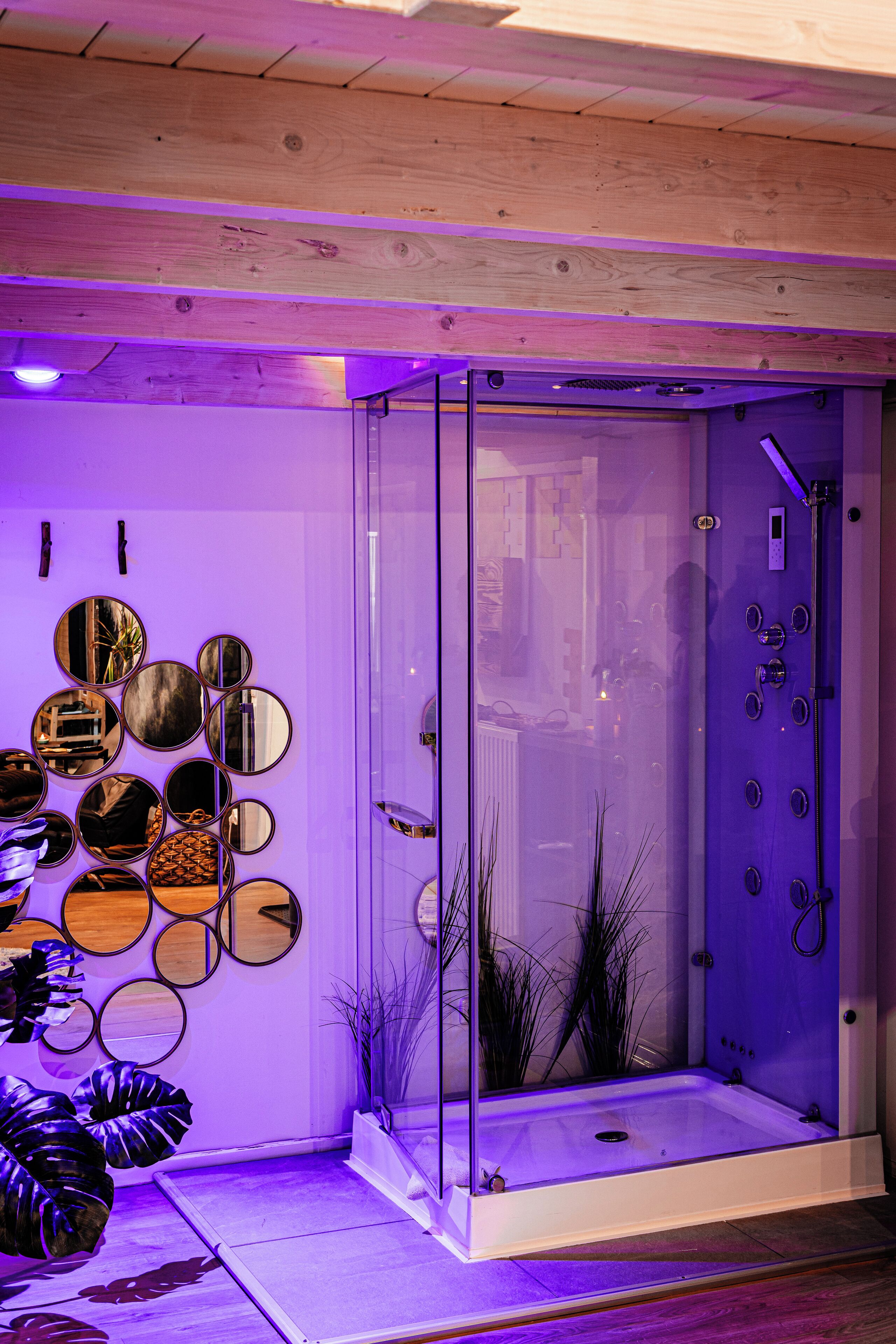 Jetted tub, hair dryer, towels, toilet paper