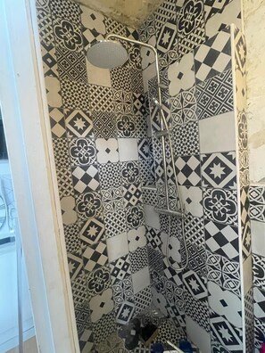 Douche, serviettes fournies, papier toilette