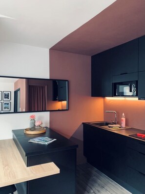 Microwave, stovetop - Hyper Centre-ville, Apartment type T2 (Concarneau)