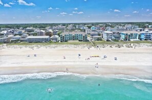 On the beach, sun-loungers - Oceanfront+Pool, Walk to Boardwalk, Pet Friendly, 1st Floor, Direct Beach Access (Carolina Beach)