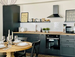 Microwave, oven, stovetop, dishwasher