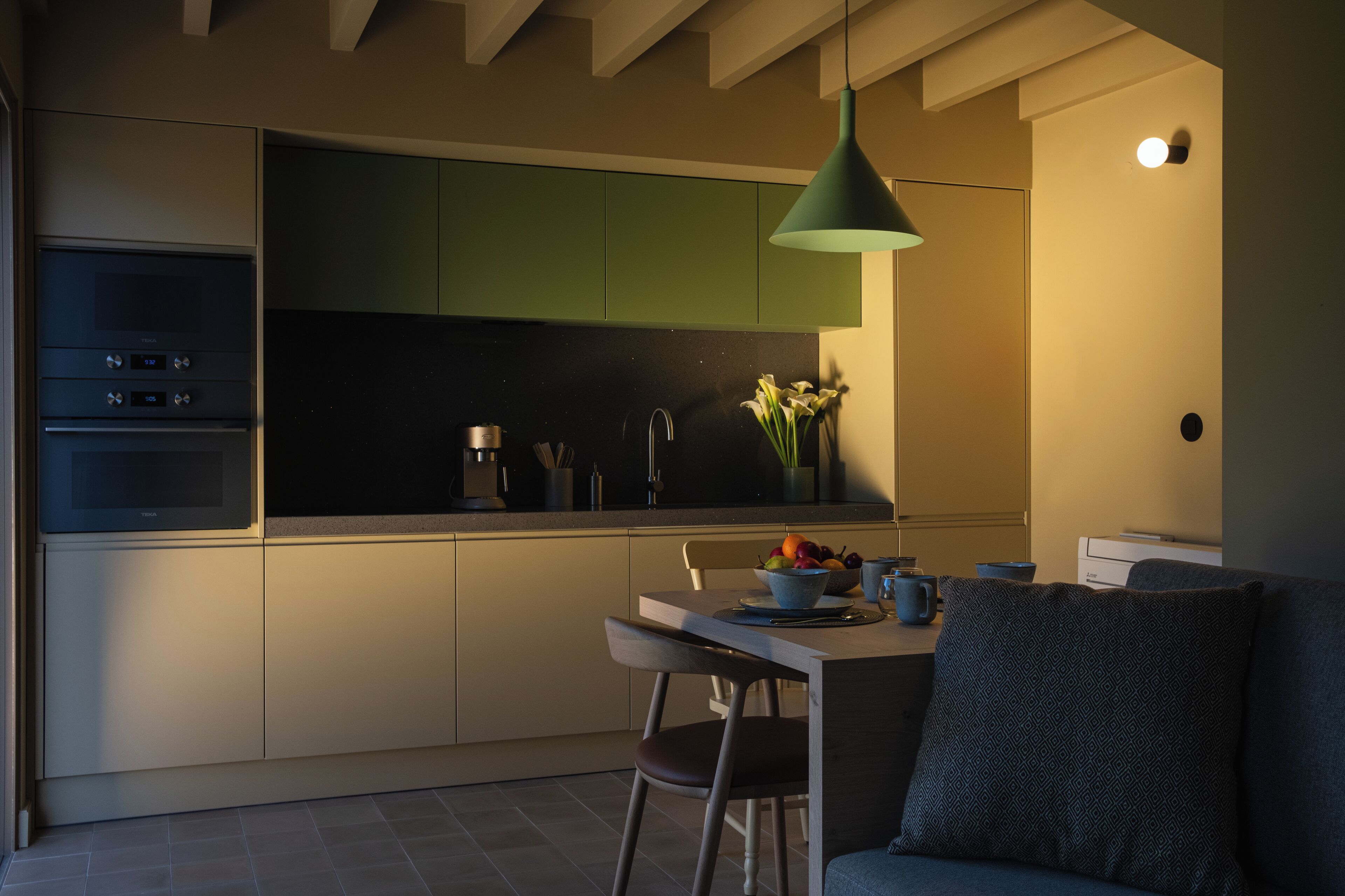 Studio, Mountain View, Garden Area | Private kitchen | Full-size fridge, microwave, oven, stovetop