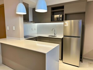 Traditional Apartment, 1 Bedroom | Private kitchen | Full-size fridge, microwave, oven, stovetop - ABIBA Apart-Hotel & SPA (Asunción)