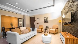 Family Apartment, Balcony, City View | Living area - Dejays Homes and Shortlets (Abuja)