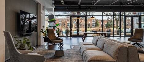 Smart TV, ping pong, books