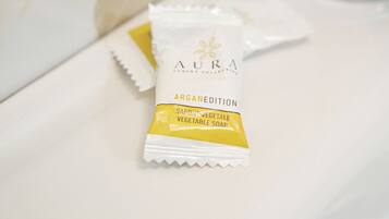 Douche, sĂšche-cheveux, bidet, serviettes fournies