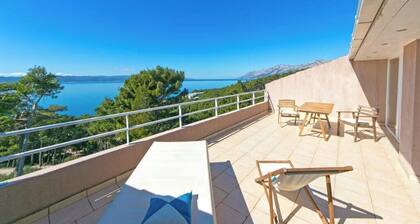 Villa IVKA Apartment D - terrace with panoramic views, 1 BR + ensuite bathroom