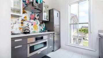 Microwave, oven, stovetop, dishwasher