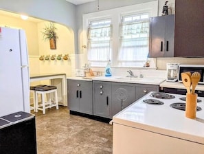 Microwave, oven, stovetop, dishwasher