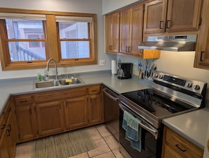 Fridge, microwave, oven, stovetop - In-town Durango Getaway | Pool | Hot Tub (Durango)