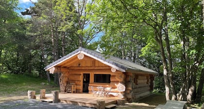 Chalet bois brut tout confort environnement forestier Ă 2 km du bourg par chemin