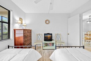 2 bedrooms, iron/ironing board, travel crib, WiFi
