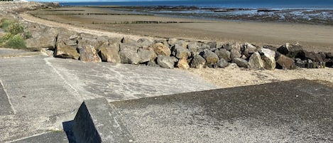 Beach nearby, sun loungers