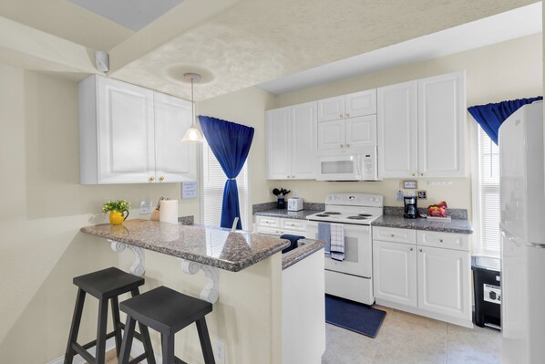 Microwave, oven, stovetop, dishwasher
