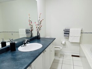 Regadera, jabón, papel de baño