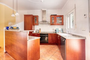 Fridge, oven, stovetop, dishwasher