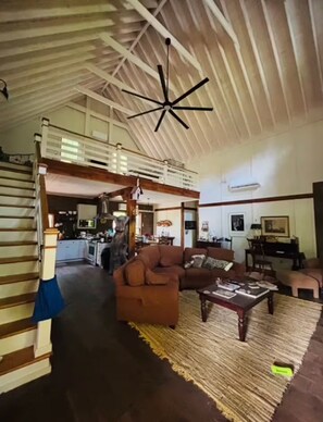 Älytelevisio, takka, kirjoja, stereot