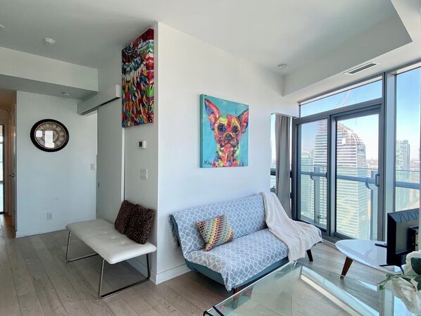 Appartement, vue ville | Coin séjour