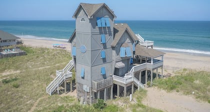Stay at The Inn at Rodanthe—iconic 6BR oceanfront home from Nights in Rodanthe, pure luxury.