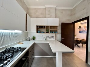 Apartment, 2 Bedrooms, Kitchen, Mountain View | Private kitchen | Full-sized fridge, oven, stovetop, electric kettle - Vista 2-Bedroom Apartment in Batroun (Batroun)