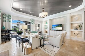 Smart TV, foosball, stereo