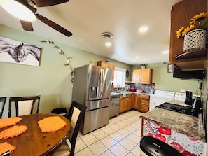 Microwave, oven, stovetop, dishwasher