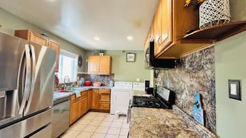 Microwave, oven, stovetop, dishwasher
