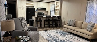 Cozy 2-BR MH in wonderful country setting. Short drive to Industrial Plants