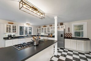 Microwave, oven, stovetop, dishwasher -  The Blue Spruces Waterfront Estate on Lake Winnipesaukee in Melvin Village (Tuftonboro)