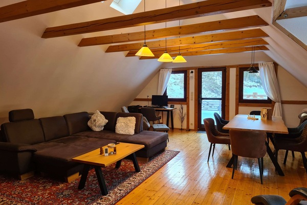 Ferienhaus mit Sauna-Wohnzimmer