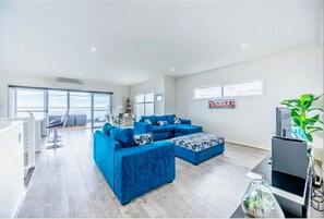 Smart TV, DVD player, music library, video library