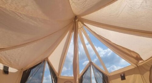 Star Gazing Cozy Hot Tent with heater and tv