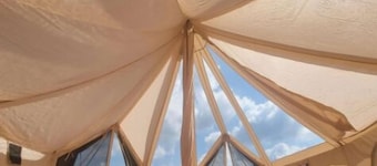 Star Gazing Cozy Hot Tent with heater and tv