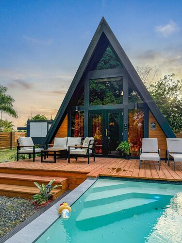 Africa787 | A-Frame Wood House W/Pool @ Lajas