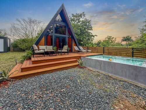 Africa787 | A-Frame Wood House W/Pool @ Lajas
