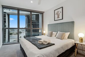 2 slaapkamers, een strijkplank/strijkijzer, wifi, beddengoed