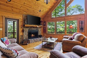 TV, fireplace, offices