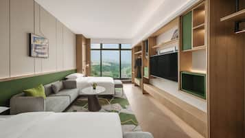 Habitación doble superior, vistas a la ciudad | 1 dormitorio, cortinas opacas, tabla de planchar con plancha