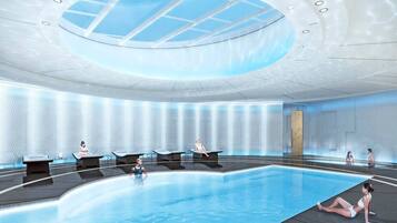 Indoor pool, a heated pool