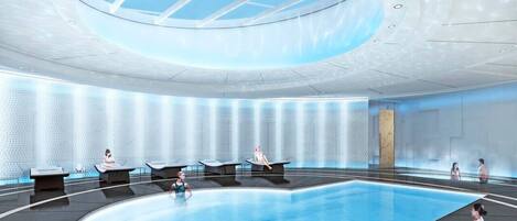 Indoor pool, a heated pool