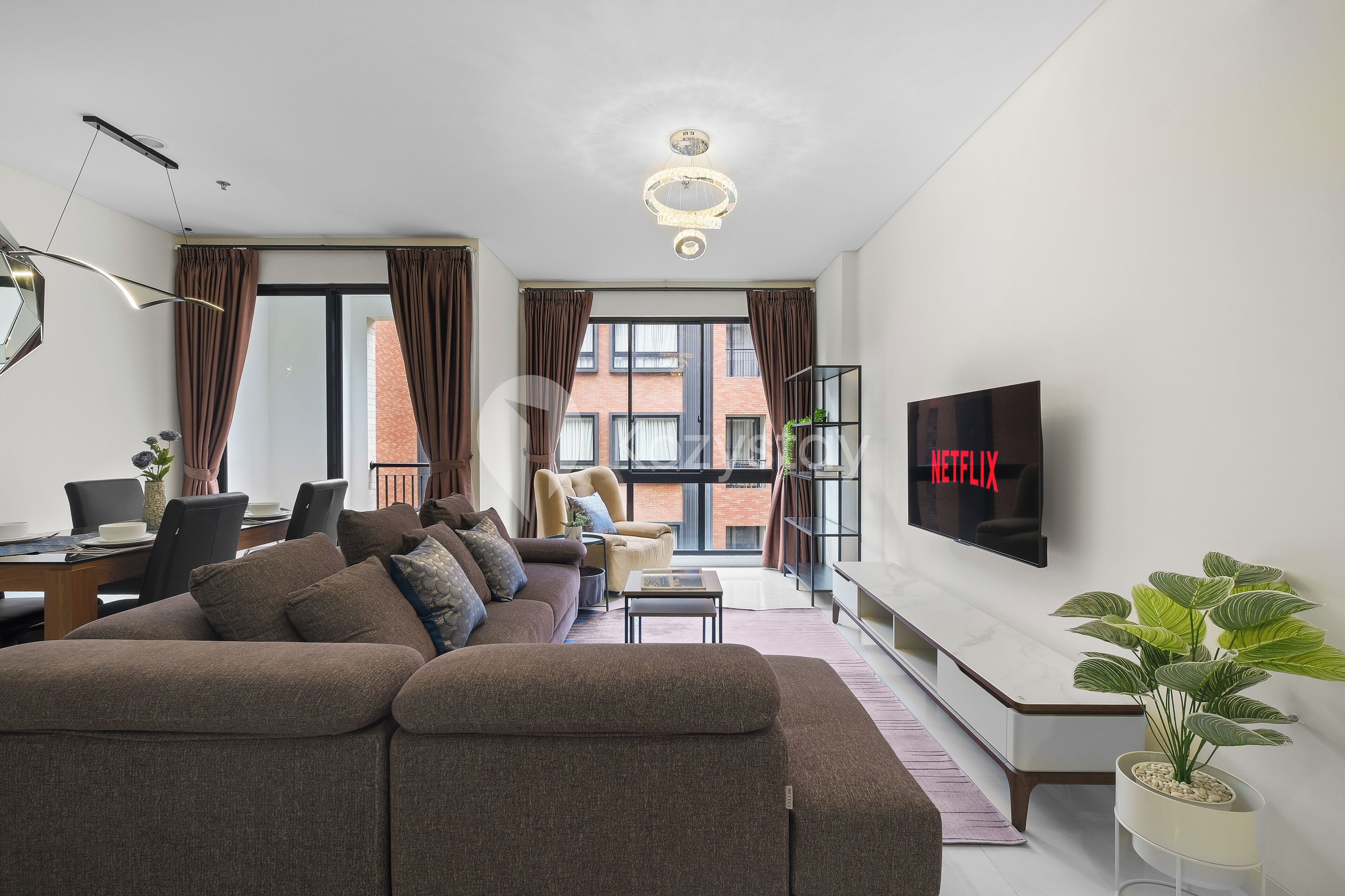 Apartment, 2 Bedrooms, Balcony | Living room | 50-inch Smart TV with cable channels, Netflix, streaming services
