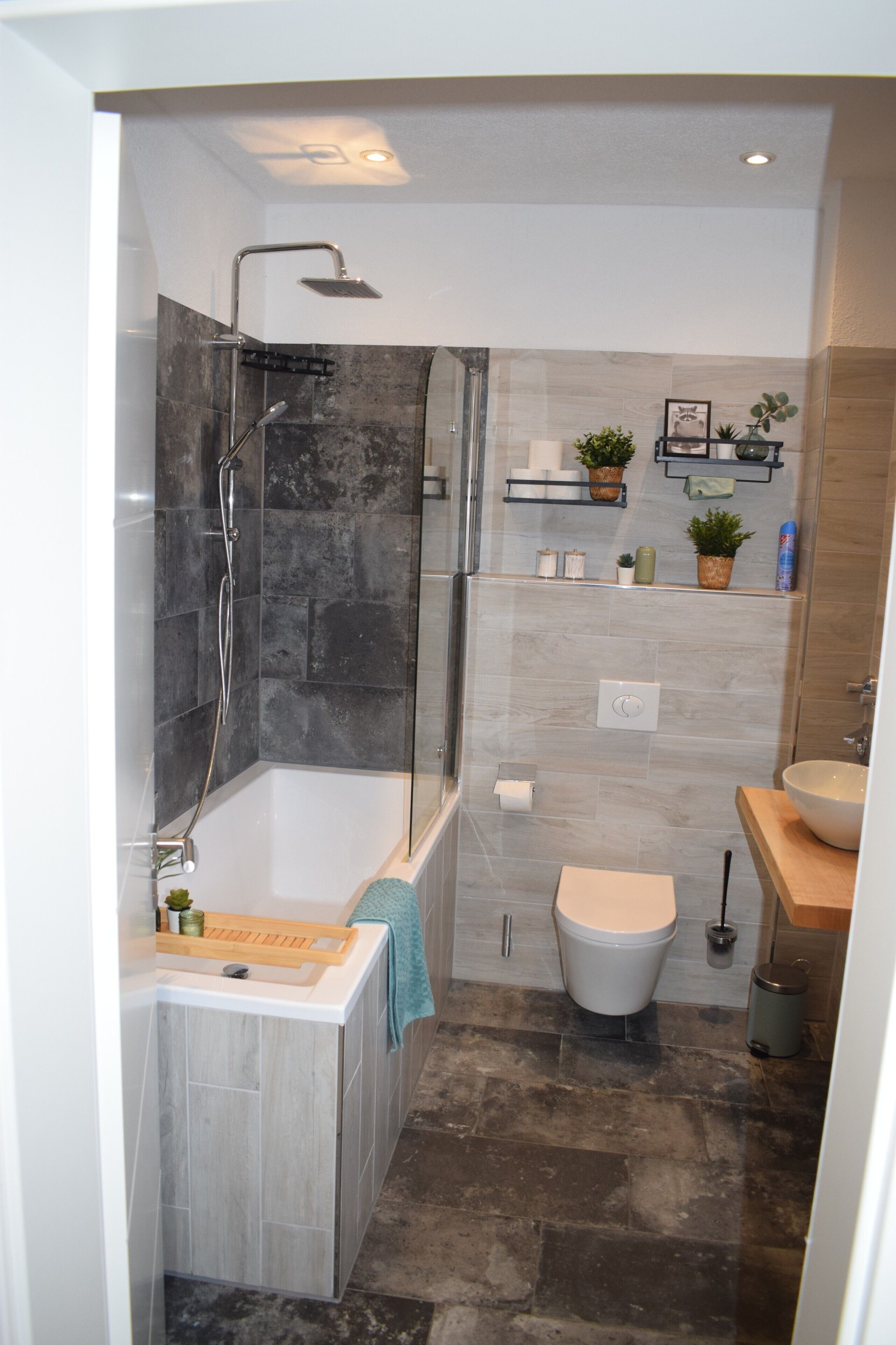 Douche, serviettes fournies