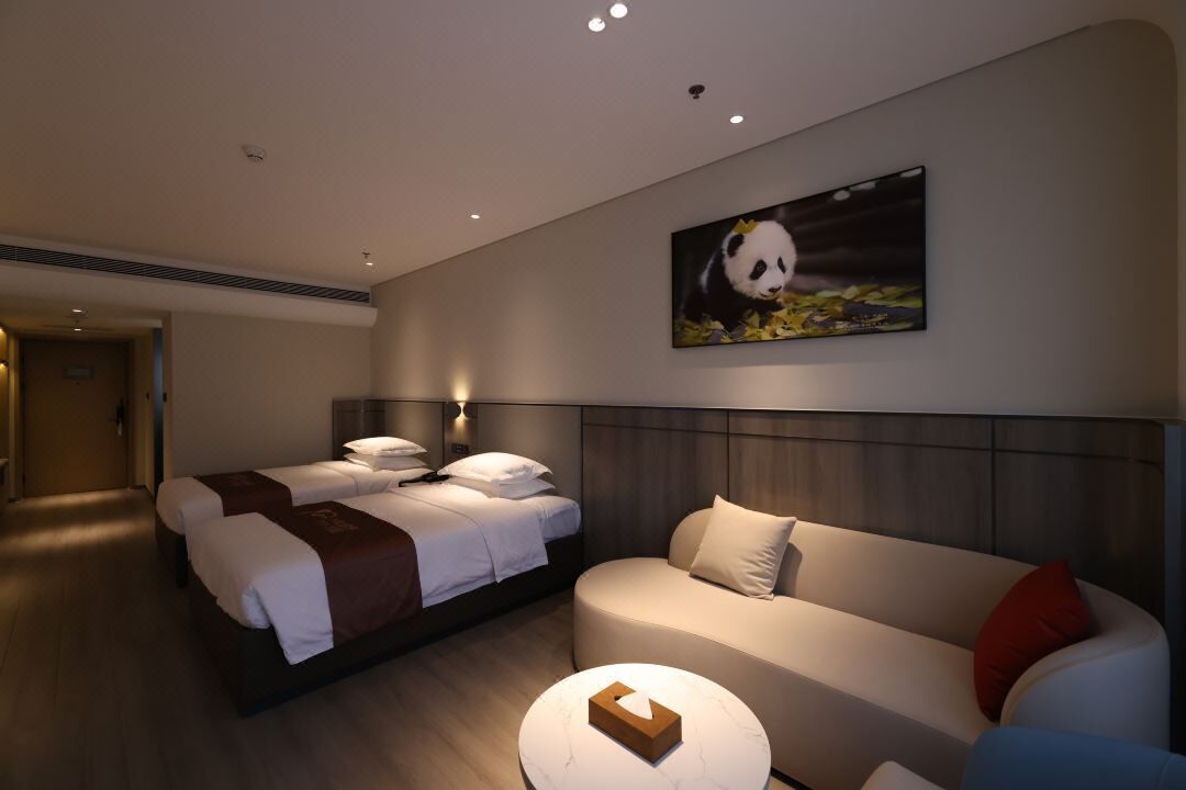 Memory-foam beds, desk, laptop workspace, blackout curtains