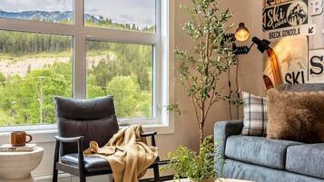 TV connectée, livres, chaîne hi-fi, espaces bureaux