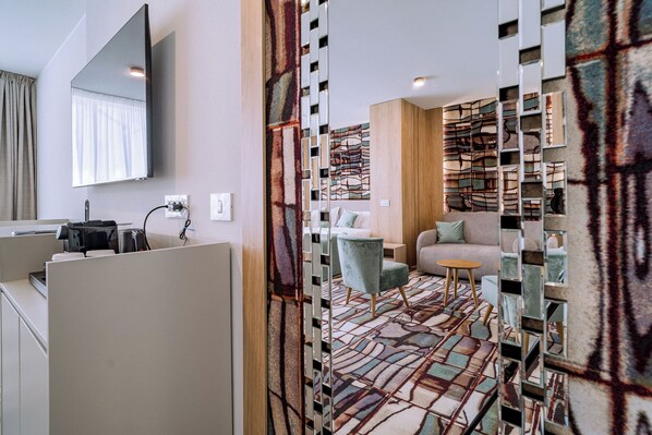 Familienzimmer, Stadtblick | Wohnbereich