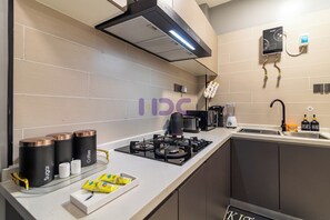Private kitchen - Serene comfy  apartment in Nairobi with AC and fitness room (Nairobi)