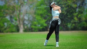 A person playing golf on a well-maintained grass field with trees in the background. - Nepal's First Boutique Spiritual Wellness and Golf Retreat Destination/2BR Villa (Devachuli)