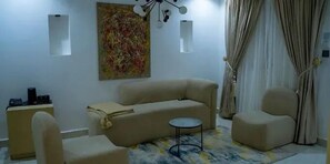 Luxury Apartment, Balcony, City View | Living area